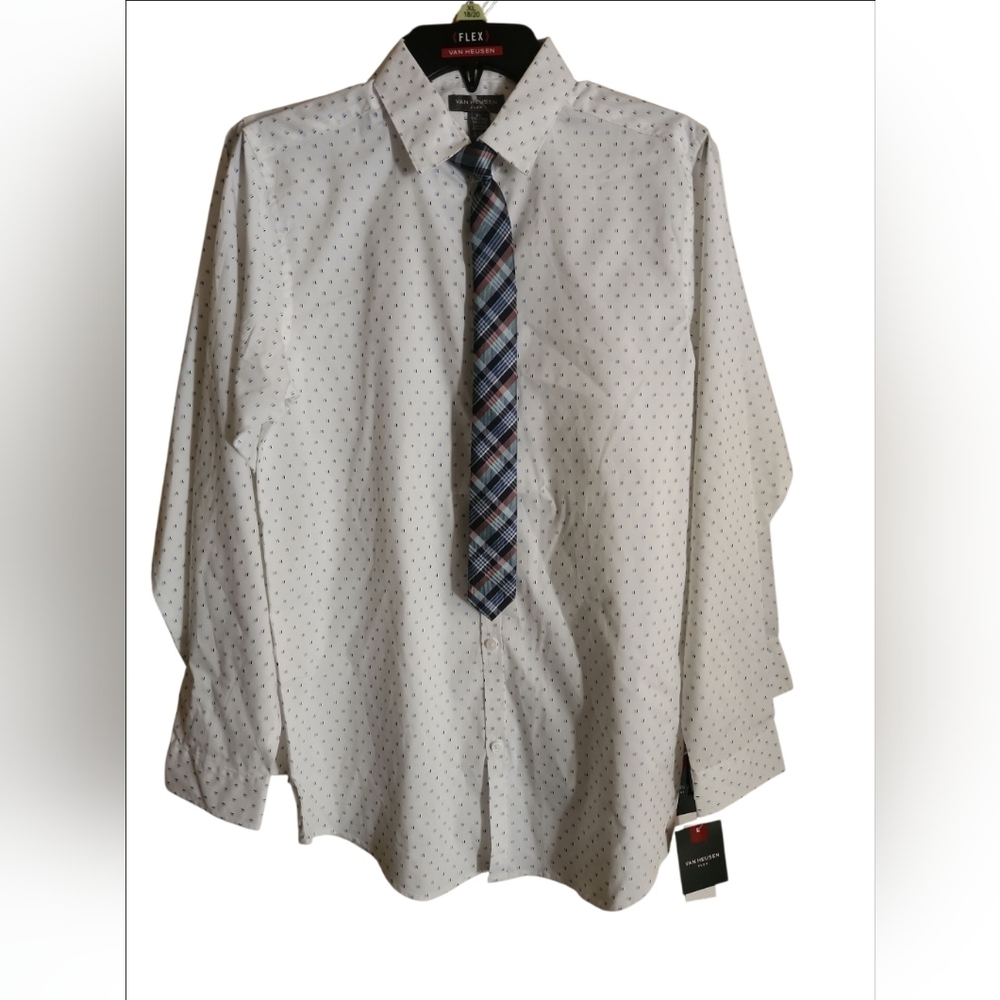 Van Heusen Flex Boys Shirt Clip & Tie Set New With Tags!